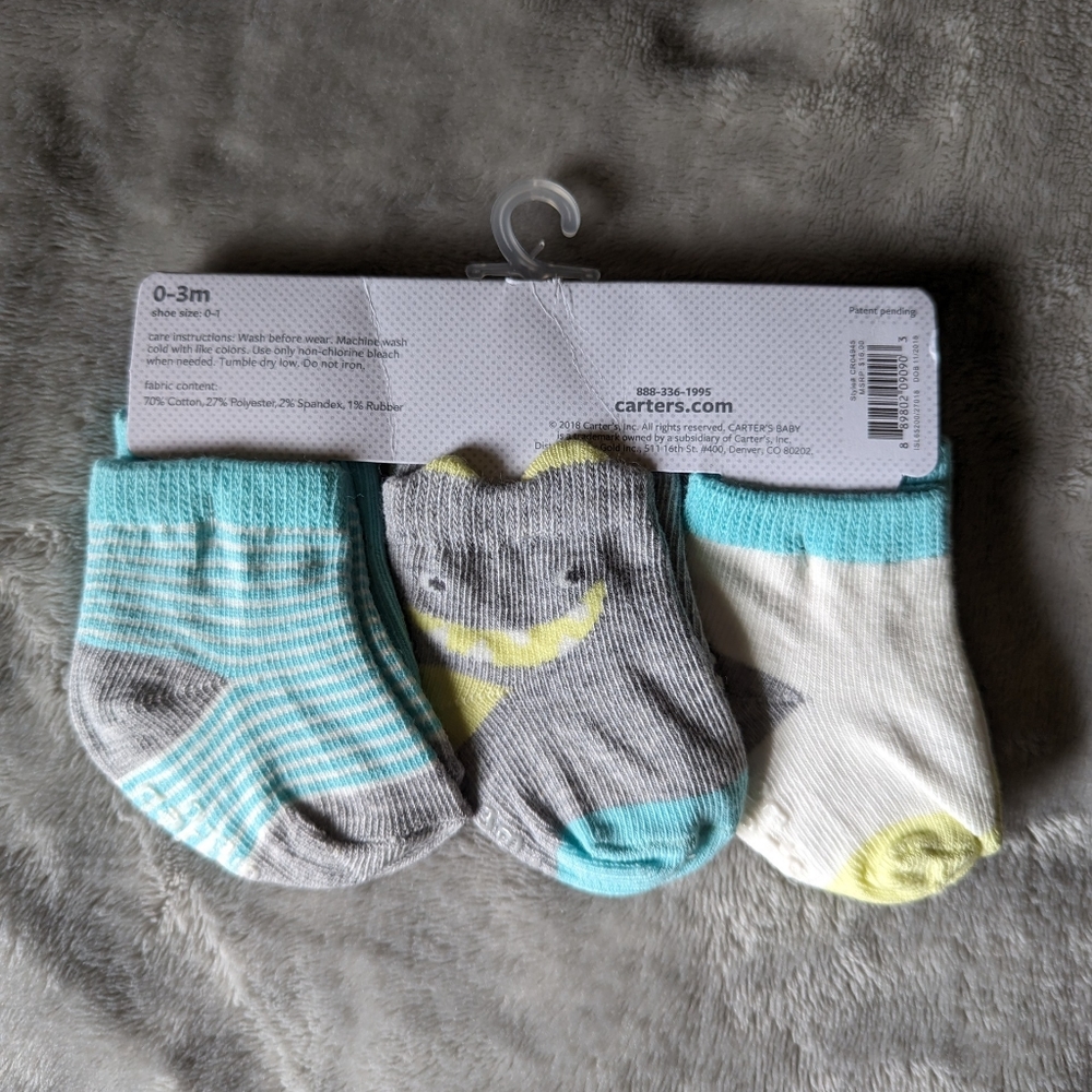 Carter's Pack of 6 Pairs Baby Socks 0-3 Months - Picture 2 of 4